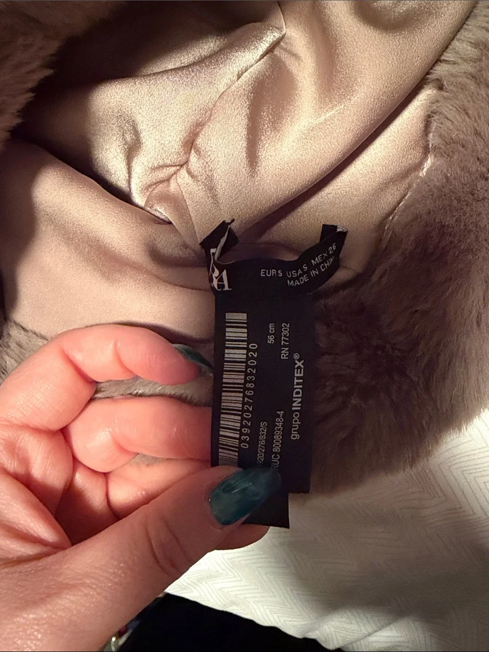 Zara Faux Fur Bucket Hat - Taupe- Small